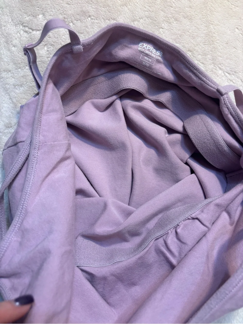 Express Camisole Medium Lilac Purple Adjustable Spaghetti Straps Cotton Stretch